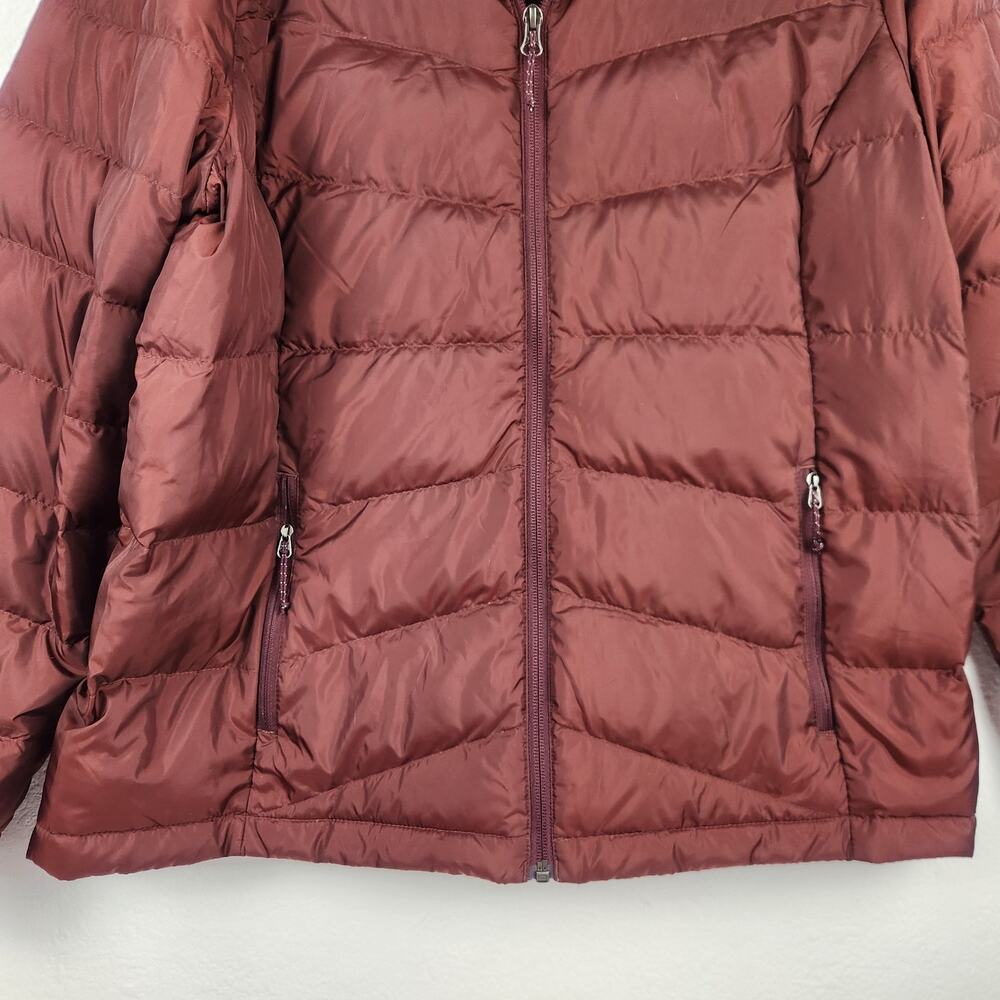Eddie Bauer Chevron Down Jacket EB650 Women's Large Brown/Burgundy - Picture 3 of 9
